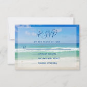 Ocean Waves Foto Tropical Beach Wedding RSVP Card Kaartje (Voorkant)