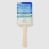 Ocean Waves Fotografie Strand bruiloft programma Handwaaier (Achterkant)