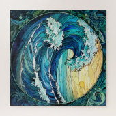 Ocean Waves Glas in lood Puzzel (Horizontaal)