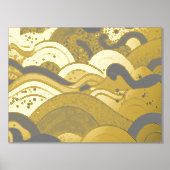 Ocean Waves Gold Foil met een donkergrijze achterg Folie Afdrukken (Voorkant)
