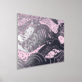 Ocean Waves Gold Foil met een lichtroze achtergron Folie Afdrukken (Laagn)