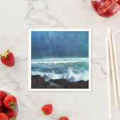 Ocean Waves in Hawaï - Aqua Blauwgroen Blue Navy Servet (Insitu)