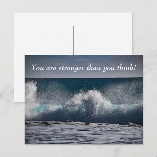 Ocean Waves in het Zee Inspirerend Quote Briefkaart (Voorkant / Achterkant)