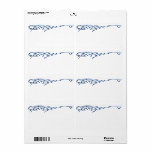 Ocean Waves Invitting Adresetiketten Etiket (Full Sheet)