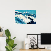 Ocean Waves  Japans schilderij Poster (Thuiskantoor)