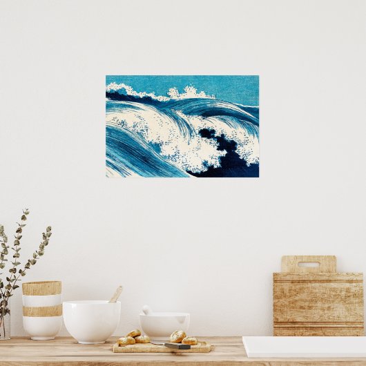 Ocean Waves  Japans schilderij Poster (Keuken)