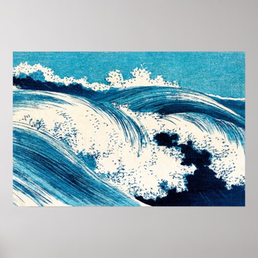 Ocean Waves  Japans schilderij Poster (Voorkant)