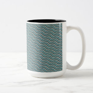 Ocean Waves Linen Kijk Tweekleurige Koffiemok