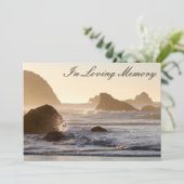 Ocean Waves Memorial Service Funeral Announement Kaart (Staand voorkant)