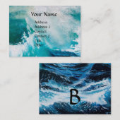 OCEAN WAVES MONOGRAM / schip in het Zee in Storm Visitekaartje (Voorkant / Achterkant)