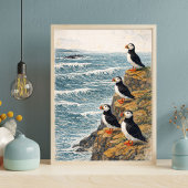 Ocean Waves Nature Illustration Poster