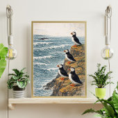 Ocean Waves Nature Illustration Poster