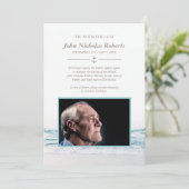 Ocean Waves Nautical in Memoriam Photo Kaart (Staand voorkant)