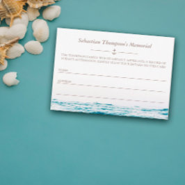 Ocean Waves Nautical Memorial Attendance Kaart