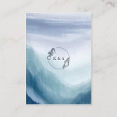 Ocean Waves Nautisch Monogram Bruiloft Details Informatiekaartje (Achterkant)