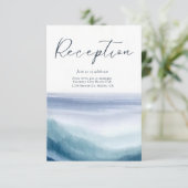 Ocean Waves Nautisch Monogram Huwelijksreceptie Informatiekaartje (Staand voorkant)