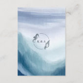 Ocean Waves Nautisch Monogram Huwelijksreceptie Informatiekaartje (Achterkant)