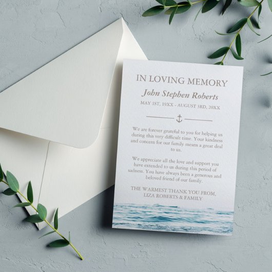 Ocean Waves Nautische sympathie met foto bedankt