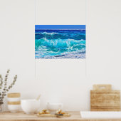 Ocean Waves Oil Painting Poster (Keuken)