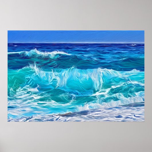 Ocean Waves Oil Painting Poster (Voorkant)