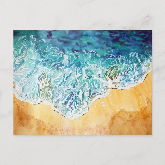 Ocean Waves op Beach Briefkaart (Voorkant)