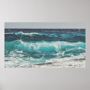 Ocean Waves op Beach Foto Poster