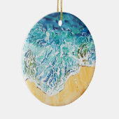 Ocean Waves op Beach Keramisch Ornament (Rechts)