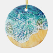 Ocean Waves op Beach Keramisch Ornament (Voorkant)
