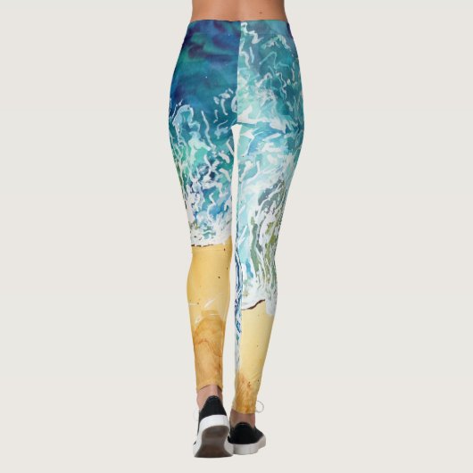 Ocean Waves op Beach Leggings (Achterkant)