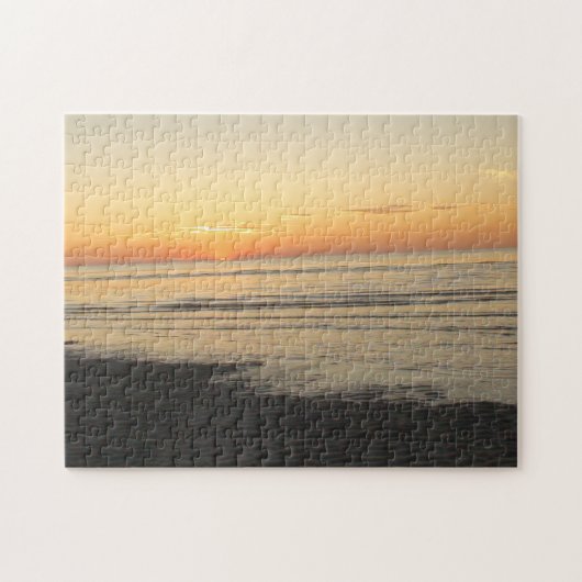Ocean Waves op Beach op Sunset Legpuzzel (Horizontaal)