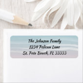 Ocean Waves op een Sandy Pink Shore retour adres Etiket (Insitu)