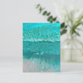 Ocean Waves op een zand Feestdagenkaart (Staand voorkant)