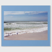 Ocean Waves op Pink Sandy Beach Cadeaupapier (Vlak)