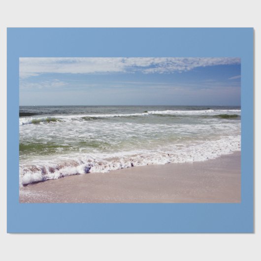 Ocean Waves op Pink Sandy Beach Cadeaupapier (Vlak)