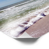 Ocean Waves op Pink Sandy Beach Foto Afdruk (Hoek)