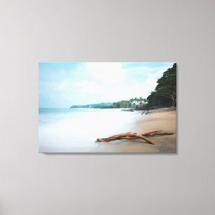 Ocean Waves op Sandy Beach Canvas Afdruk