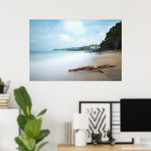 Ocean Waves op zandstrand Poster (Thuiskantoor)