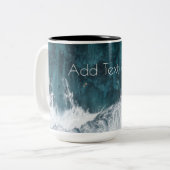 Ocean Waves overspoelen Tweekleurige Koffiemok (Voorkant links)