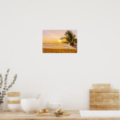 Ocean Waves Palm op Beach Poster (Keuken)
