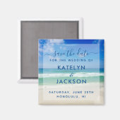 Ocean Waves Photo Chic Beach Save the Date Magnet (Voorkant / Achterkant)
