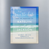 Ocean Waves Photo Chic Beach Save the Date Magnet
