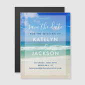 Ocean Waves Photo Chic Beach Save the Date Magnet (Voorkant / Achterkant)