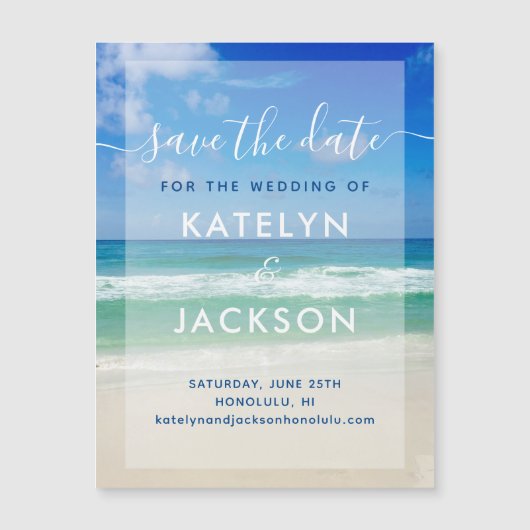 Ocean Waves Photo Chic Beach Save the Date Magnet (Voorkant)
