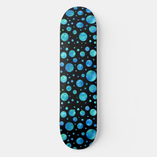 Ocean Waves Polka Dot Skateboard (Voorkant)