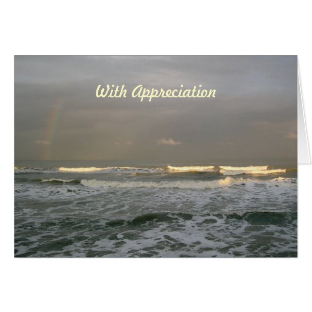 Ocean Waves Rainbow Pastor Appreciation Kaart (Voorkant Horizontaal)