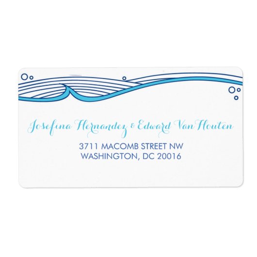 Ocean Waves Reply Card Mailing Address Label (Voorkant)