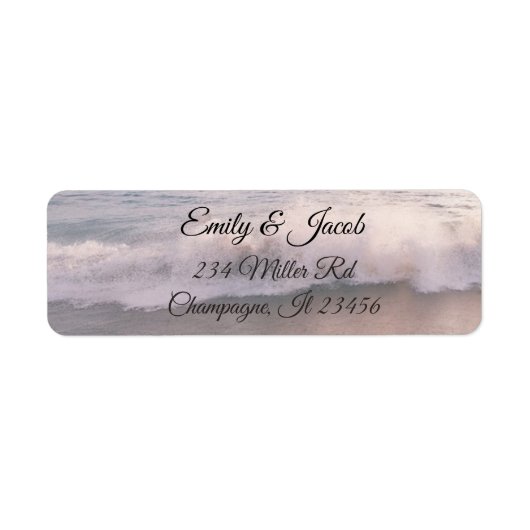 Ocean Waves Return Address Labels (Voorkant)