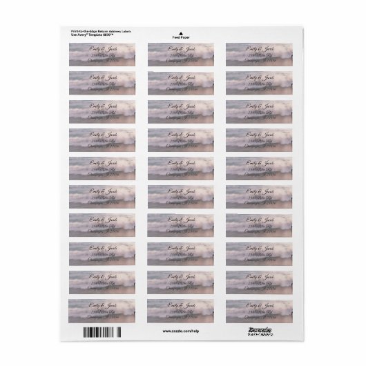 Ocean Waves Return Address Labels (Full Sheet)