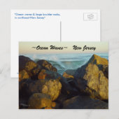Ocean waves rocks New Jersey Briefkaart (Voorkant / Achterkant)