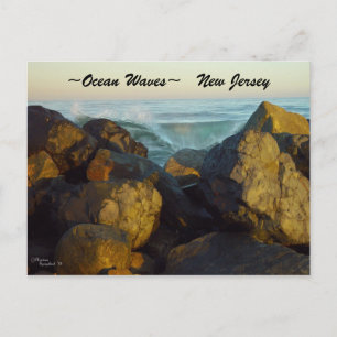 Ocean waves rocks New Jersey Briefkaart